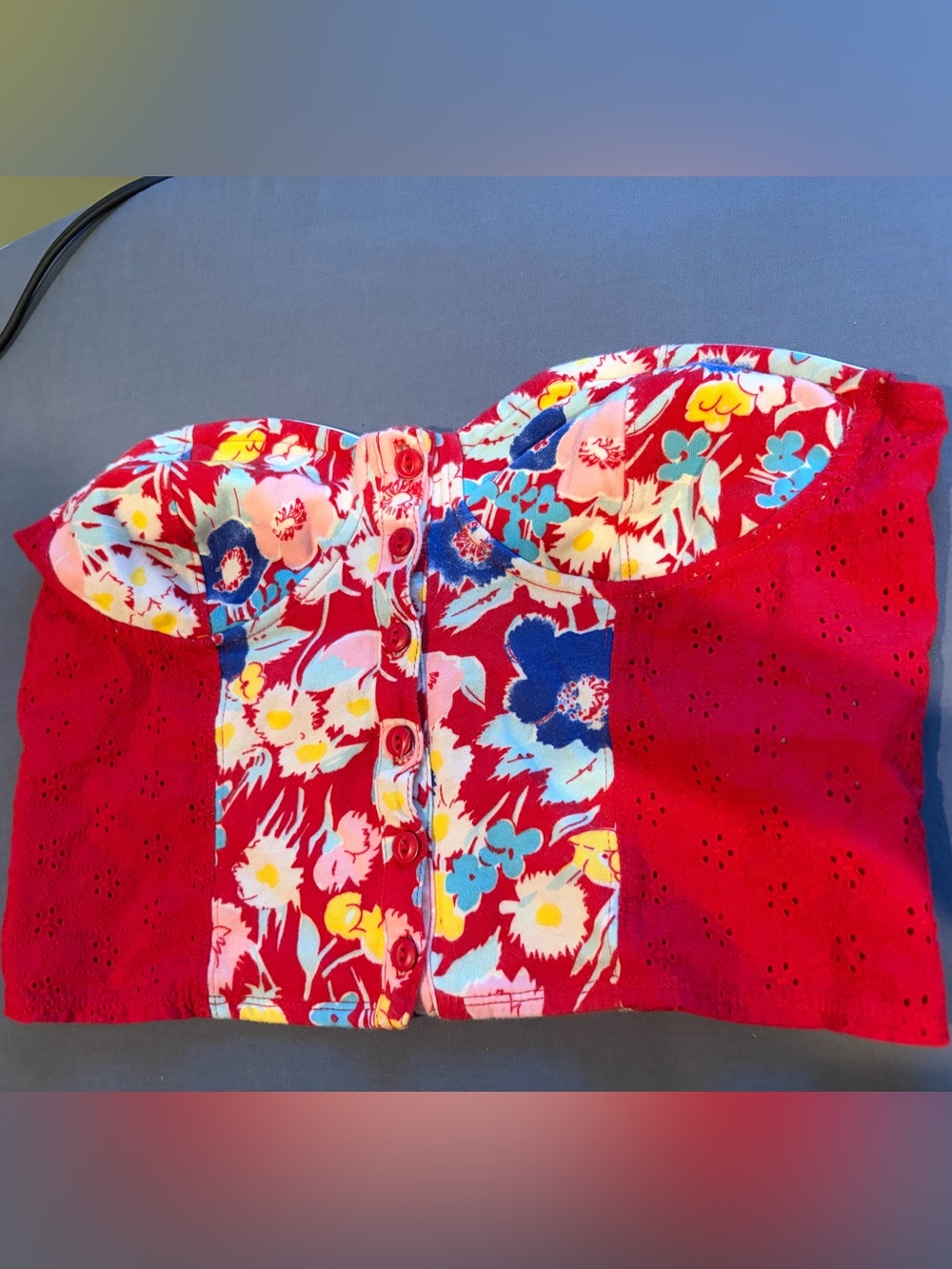 Kimchi Blue Red Floral Print Tank Top